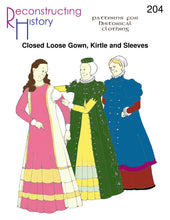Load image into Gallery viewer, RH204 — Kirtle, Gown &amp; Sleeves sewing pattern
