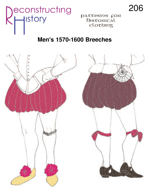 Front cover for our sewing pattern RH206, which helps you make fashionable Elizabethan men's breeches or pumpkin pants