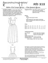 Load image into Gallery viewer, Back cover for our sewing pattern RH212, which helps you make a 16th century lady&#39;s gown known as &quot;the French gown&quot;
