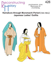 Load image into Gallery viewer, RH426 — Kamakura through Muromachi Japanese Ladies&#39; Outfit sewing pattern

