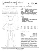 Load image into Gallery viewer, Back cover for a 16th century German outfit you can make with our sewing pattern RH502, Landsknecht Wams &amp; Hosen
