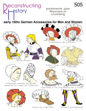Load image into Gallery viewer, Front cover for our sewing pattern RH505, 16th century German Accessories
