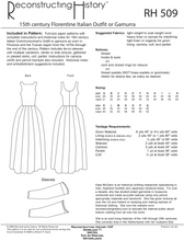Load image into Gallery viewer, RH509 — 1470s-1500 Florentine Woman&#39;s Outfit sewing pattern
