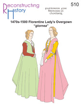 Load image into Gallery viewer, RH510 - 1470s-1500 Florentine Lady&#39;s Overgown sewing pattern
