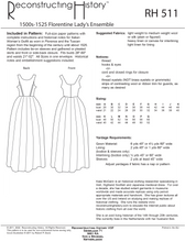 Load image into Gallery viewer, RH511 — 1500s-1525 Florentine Woman&#39;s Outfit sewing pattern
