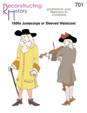 Load image into Gallery viewer, RH701 — 1680s Justacorps or Sleeved Waistcoat sewing pattern
