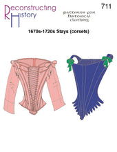 Load image into Gallery viewer, Front cover of RH711, our sewing pattern for 17th century stays or corset
