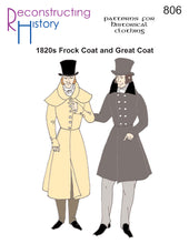 Load image into Gallery viewer, RH806 — 1820s Frock Coat sewing pattern
