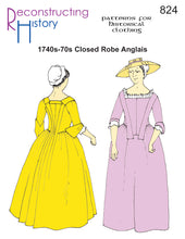 Load image into Gallery viewer, RH824 — 1740s-70s Closed Robe Anglais sewing pattern
