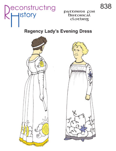 0223 Regency dress with Tulip Sleeves Sewing Pattern Size US 8-30