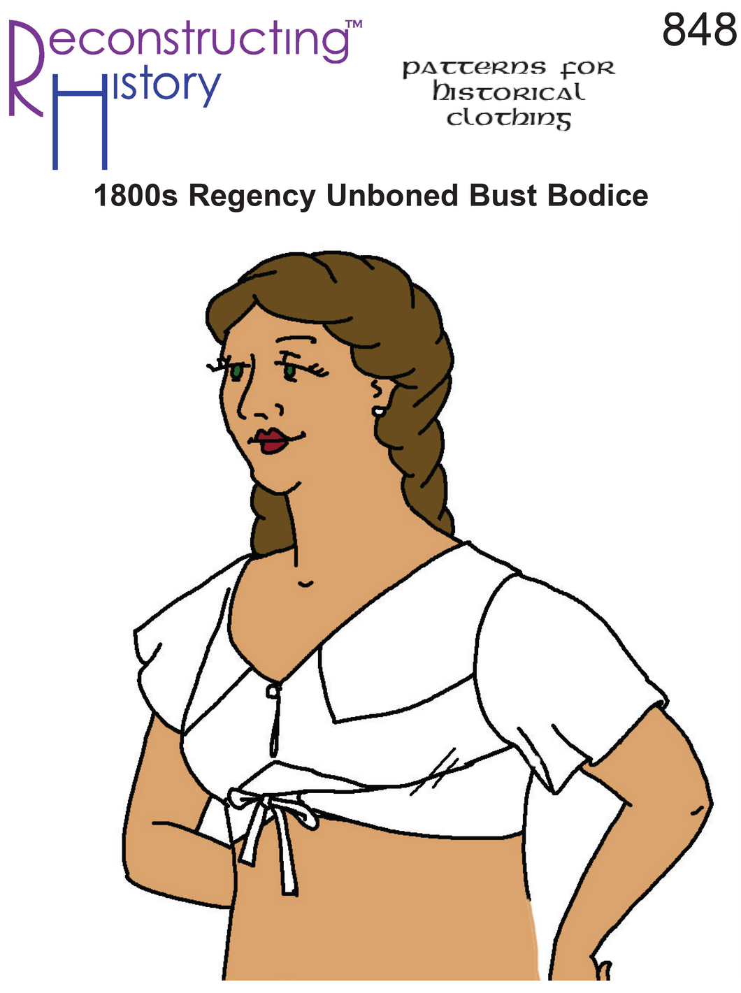 RH848 — 1800s Regency Unboned Bust Bodice sewing pattern