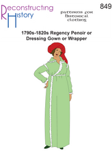 Load image into Gallery viewer, RH849 — 1800s Regency Peignoir or Wrapper sewing pattern
