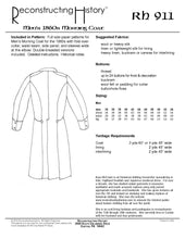 Load image into Gallery viewer, RH911 — 1860s Double-Breasted Morning Coat sewing pattern
