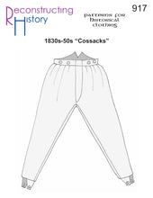 Load image into Gallery viewer, RH917 — 1830s-50s Cossack Trousers sewing pattern
