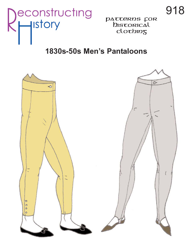 Pantaloons Patterns RH918 — 1830s-50s Pantaloons sewing pattern – Reconstructing History