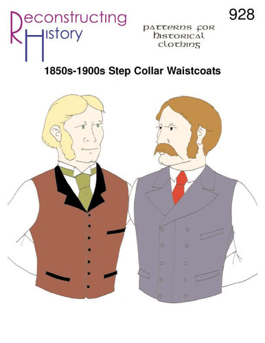 Front cover for RH928MTM, our sewing pattern that helps you make a Victorian or Steampunk man's waistcoat or vest - CUSTOM in YOUR measurements!