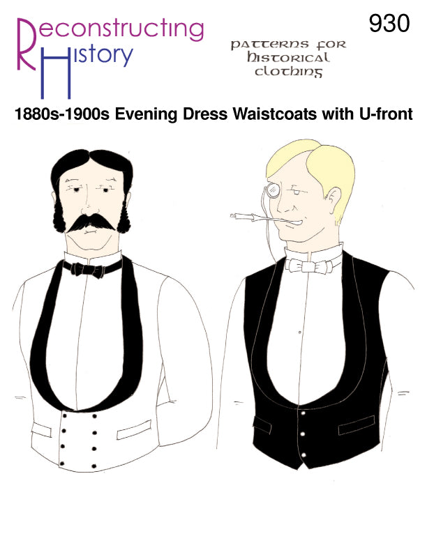 RH930 — 1880s-1900s U-front Evening Dress Waistcoats sewing pattern