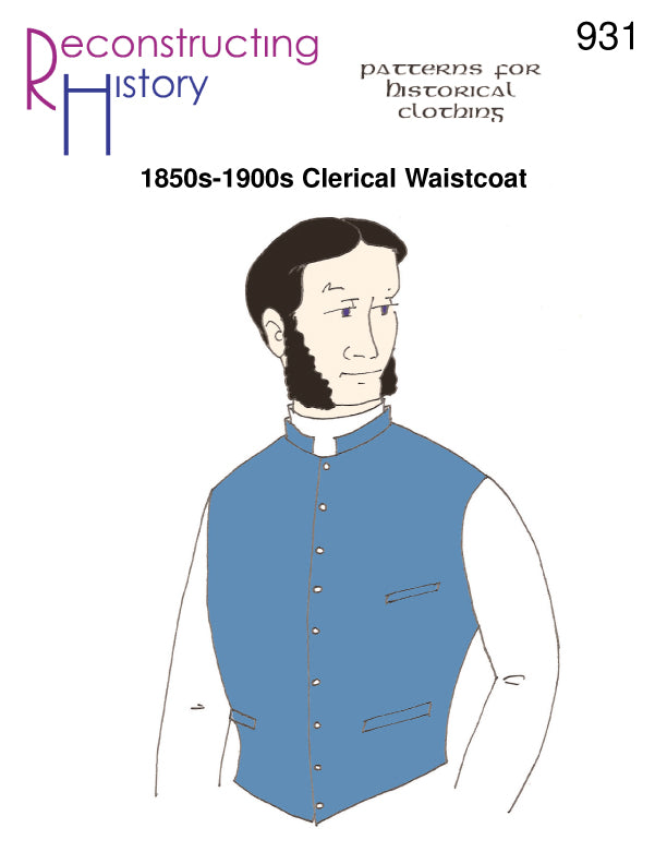 RH931 — 1850s-1900s Clerical Waistcoat sewing pattern