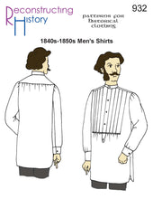Load image into Gallery viewer, RH932 — 1840s-1850s Men&#39;s Shirts sewing pattern
