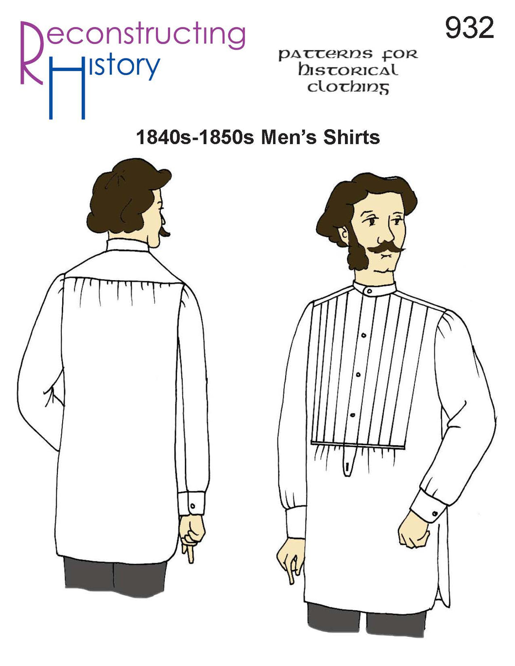 RH932 — 1840s-1850s Men's Shirts sewing pattern