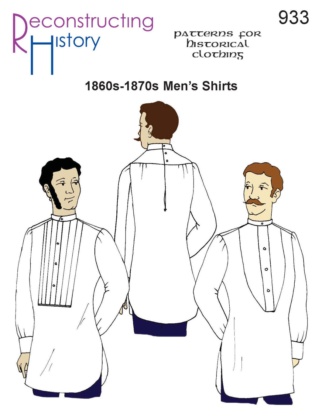 RH933 — 1860s-1870s Men's Shirts sewing pattern