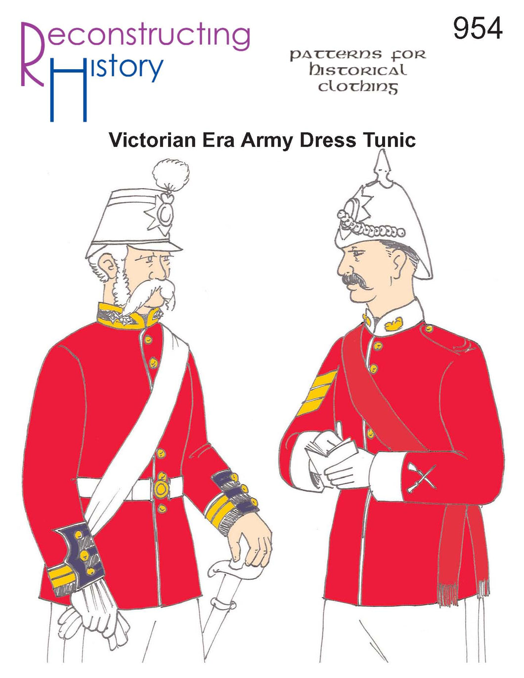 Front cover of our sewing pattern RH954, which helps you make a Victorian era British Army dress tunic or jacket