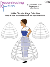 Load image into Gallery viewer, RH966 — Victorian 1850s Cage Crinoline sewing pattern
