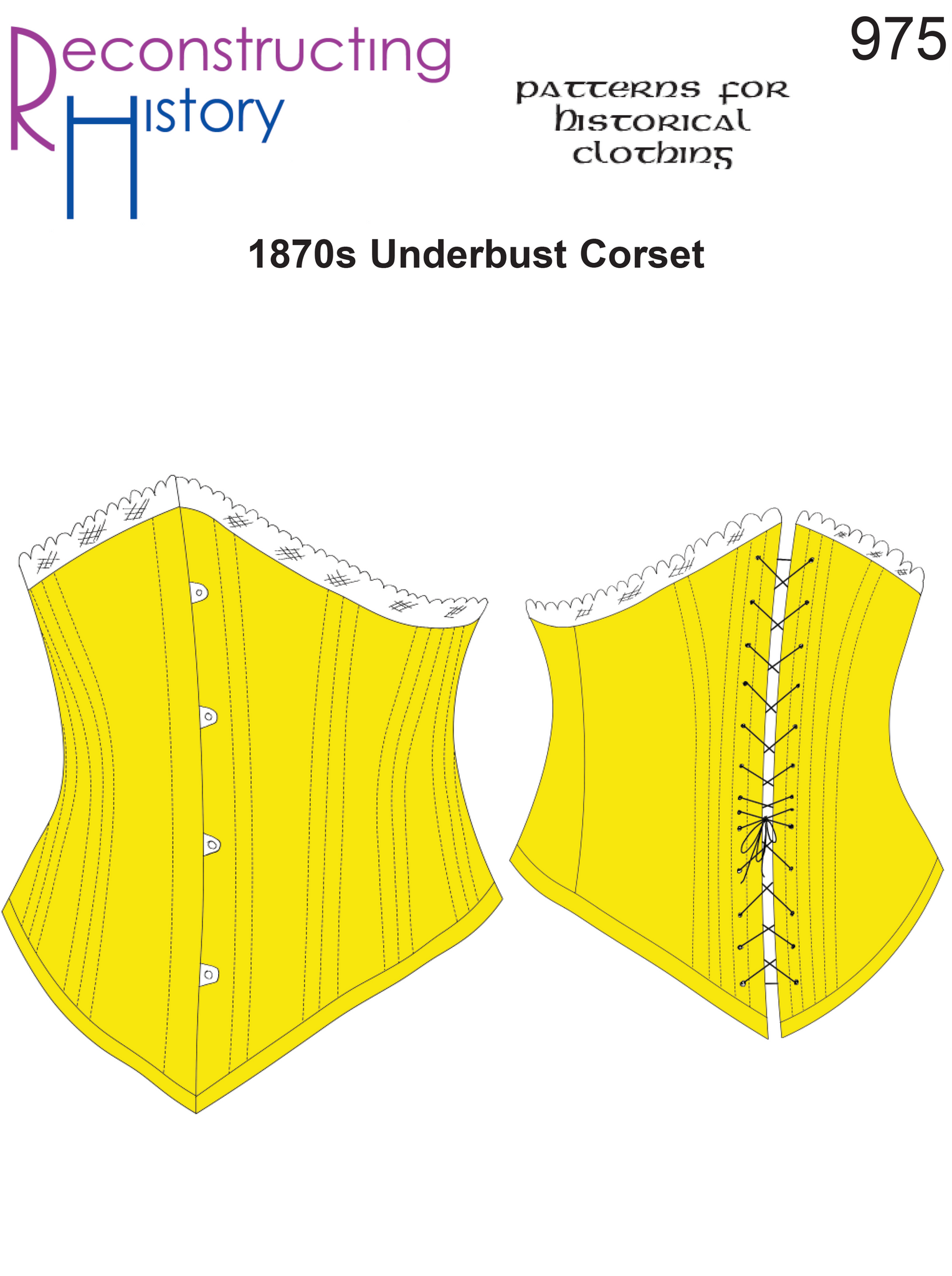 RH975 — Ladies' 1890s Underbust Corset sewing pattern