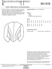 Load image into Gallery viewer, RH978 — Ladies&#39; Victorian Day or Evening Bodice for the 1850s&amp;1860s sewing pattern
