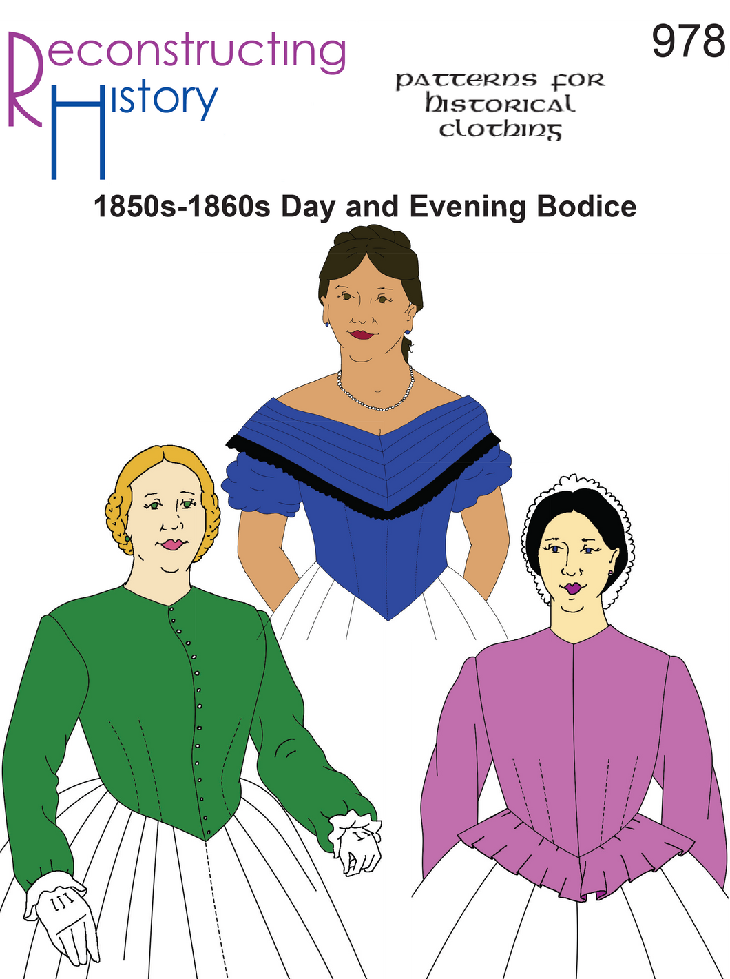 RH978 — Ladies' Victorian Day or Evening Bodice for the 1850s&1860s sewing pattern