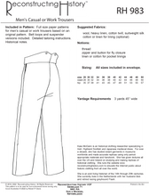 Load image into Gallery viewer, RH983 — Men&#39;s Casual or Work Trousers sewing pattern
